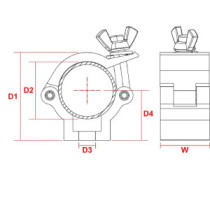 BeamZ BC35B-75 Bilincs, fekete, fénytartó (32-35 mm csőhöz) 75 kg
