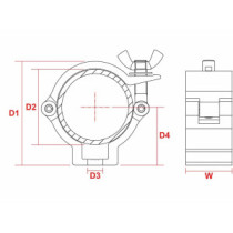 BeamZ BC50-100 Bilincs, fénytartó (48 - 51 mm csőhöz) 100kg