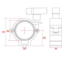BeamZ BC50-100N Pro Bilincs, fénytartó (48 - 51 mm csőhöz) 100 kg