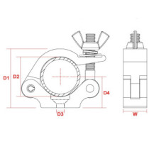 BeamZ BC50B-200 Bilincs, fekete, fénytartó (48 - 51 mm csőhöz) 200 kg