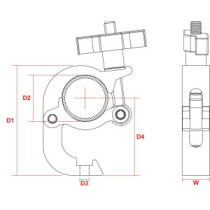 BeamZ BC50-250Q Kampóbilincs, fénytartó (48 - 51 mm csőhöz) 250kg