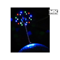 Fuzzix MB-W18LED Diszkógömb, tükörgömb forgató motor, elemes + 18xRGB LED, hangvezérelt