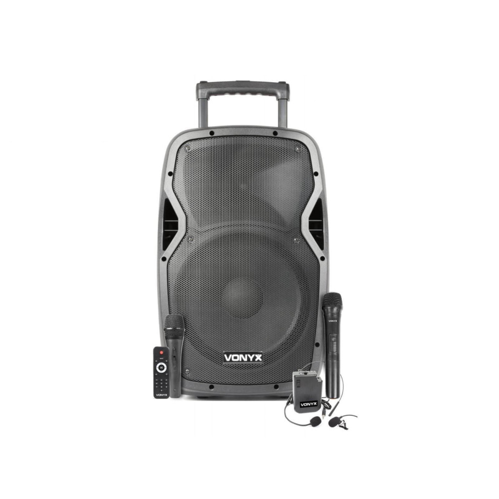 Vonyx AP-1200ACCU PLUS (12") 600W akkumulátoros hordozható hangfal (3xMik + MP3 + Bluetooth)