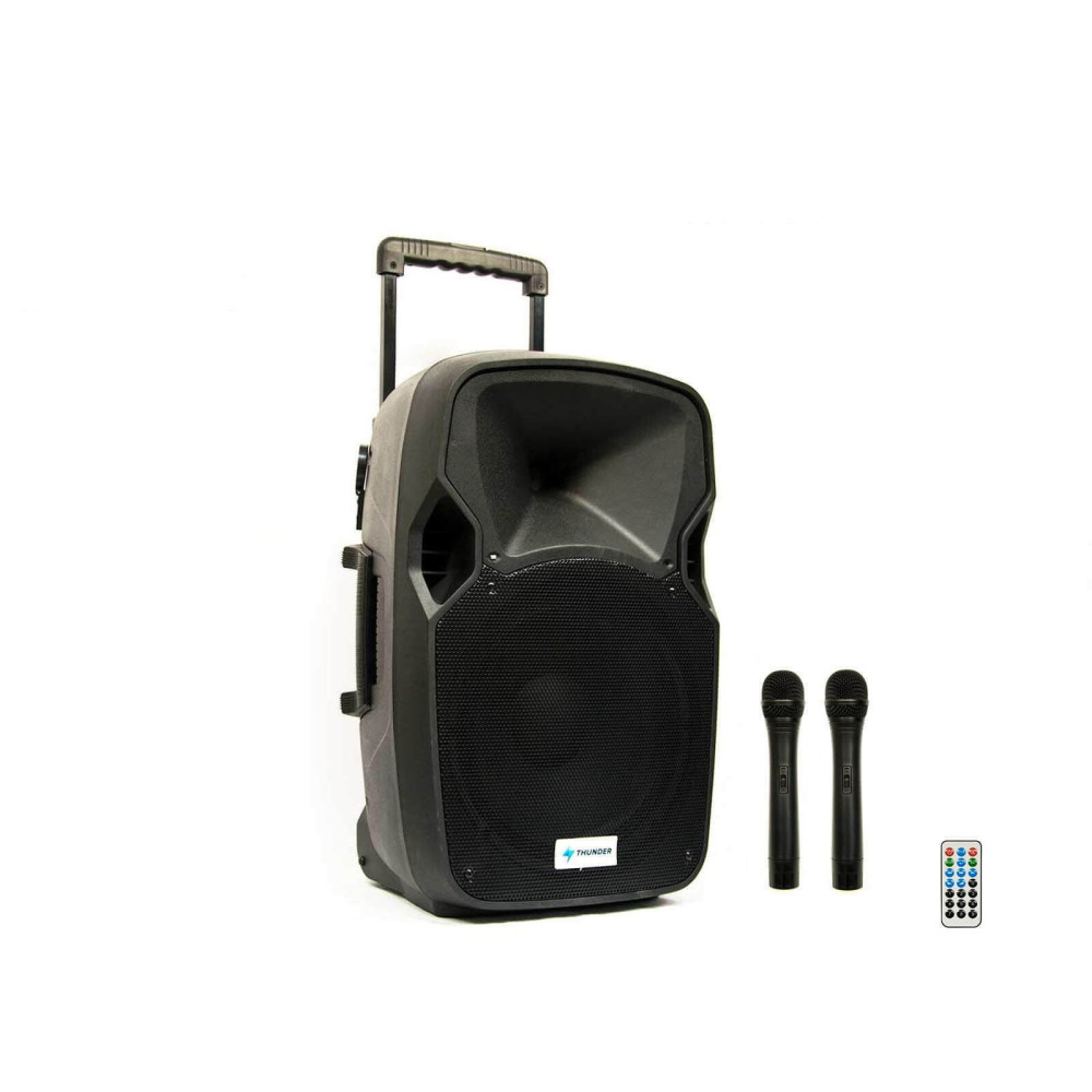 Thunder ACCU-12 (12") 600W akkumulátoros hordozható hangfal (2xMik + MP3 + TWS Bluetooth + FM)