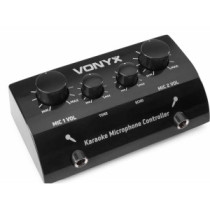 Vonyx AV430 karaoke keverő, fekete + VISSZHANG EFFEKT + 2 db Mikrofon