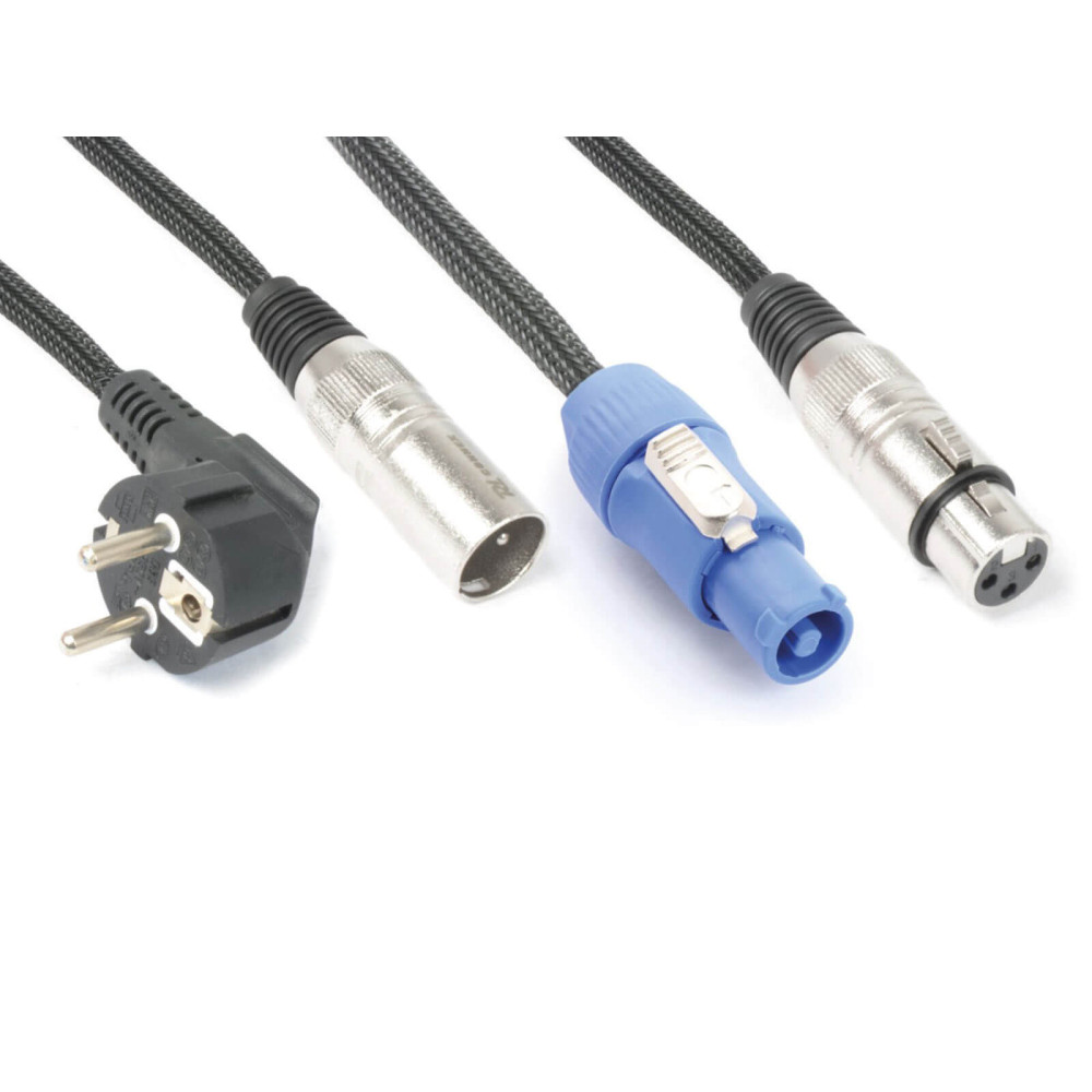 PD Connex CX08-10m DMX Jel&Táp Kombikábel (XLR + Schuko + PowerCon)