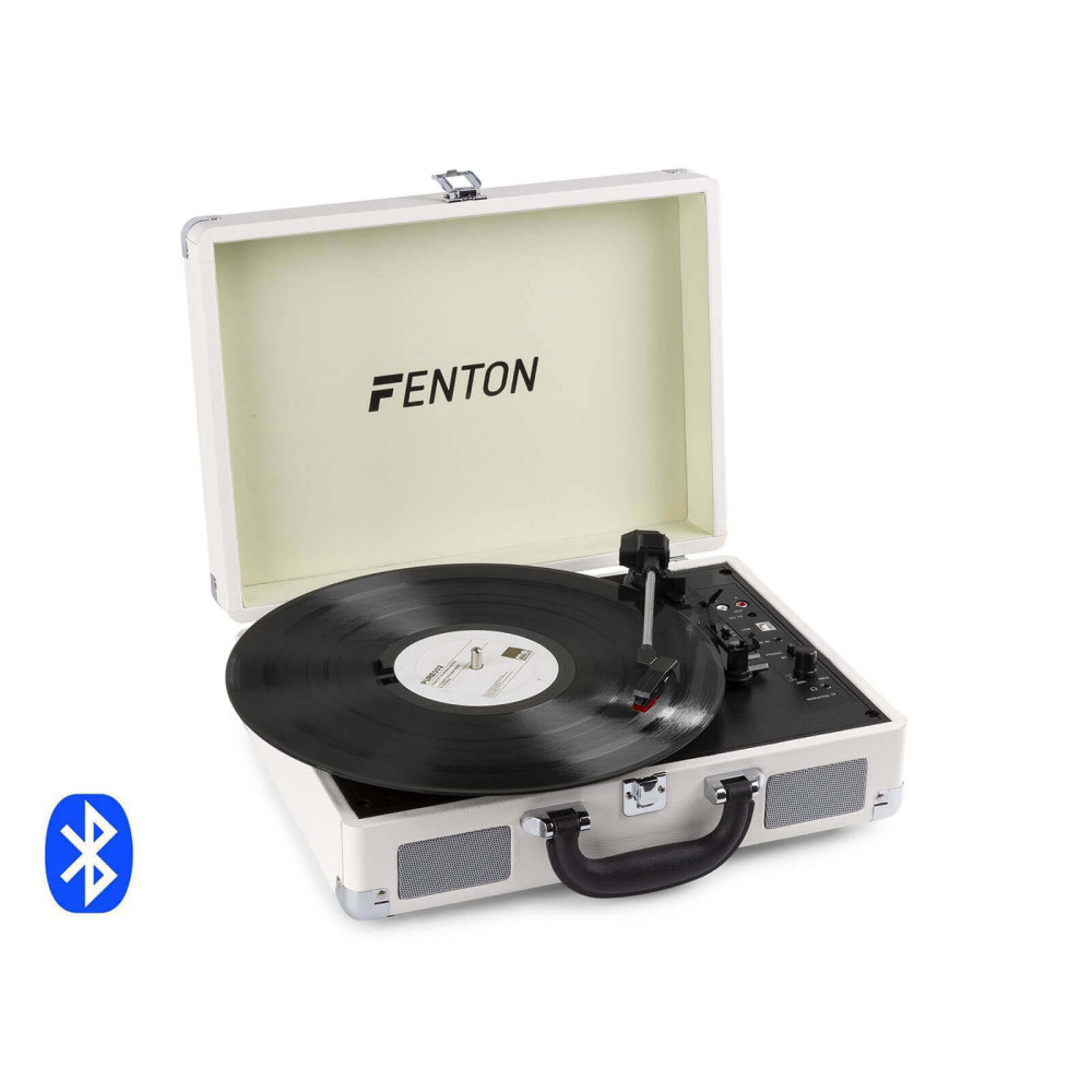 Fenton RP115D Kofferes bakelit lemezjátszó, beépített hangszóróval (Bluetooth) - Elefántcsontfehér
