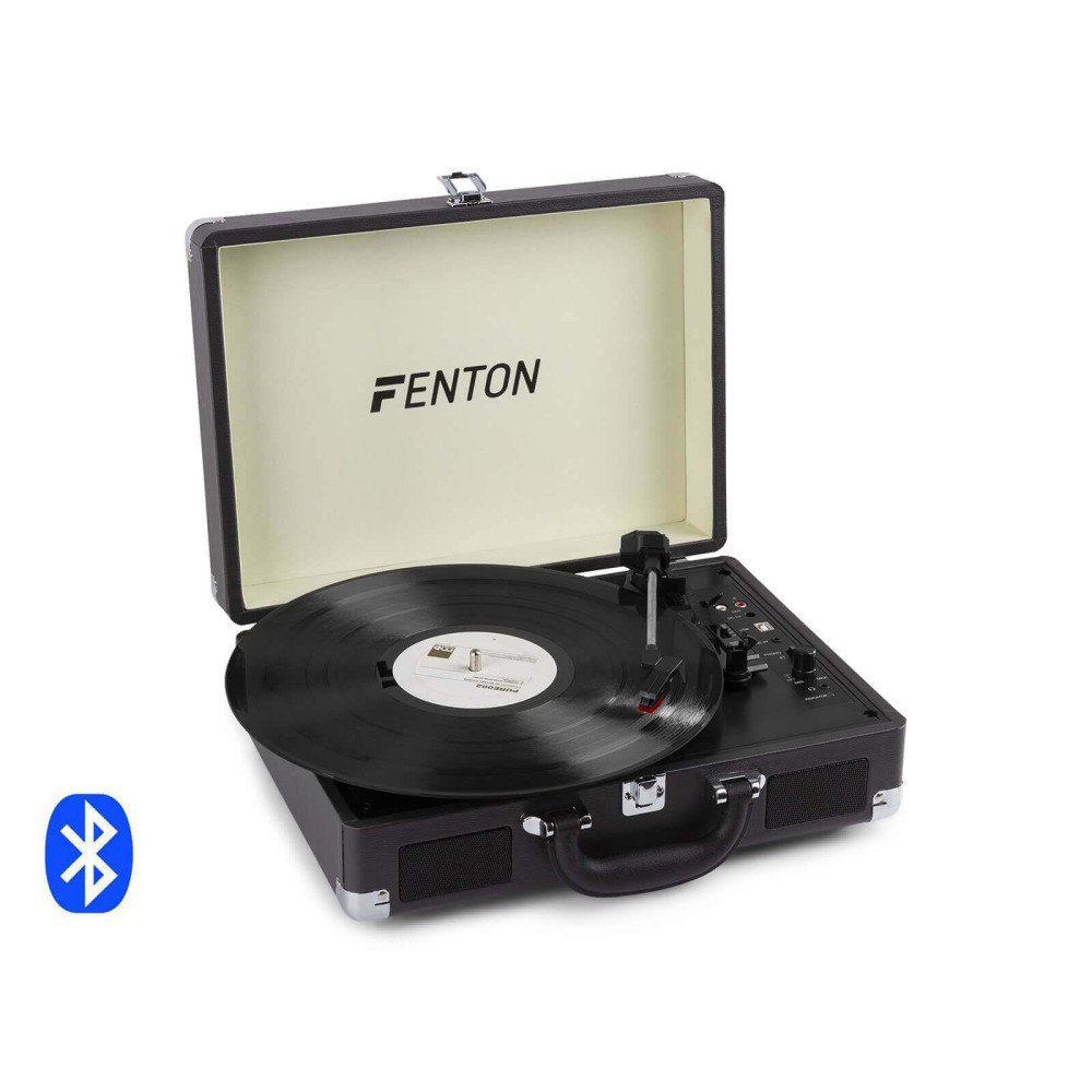 Fenton RP115C Kofferes bakelit lemezjátszó, beépített hangszóróval (Bluetooth) - Sötétszürke
