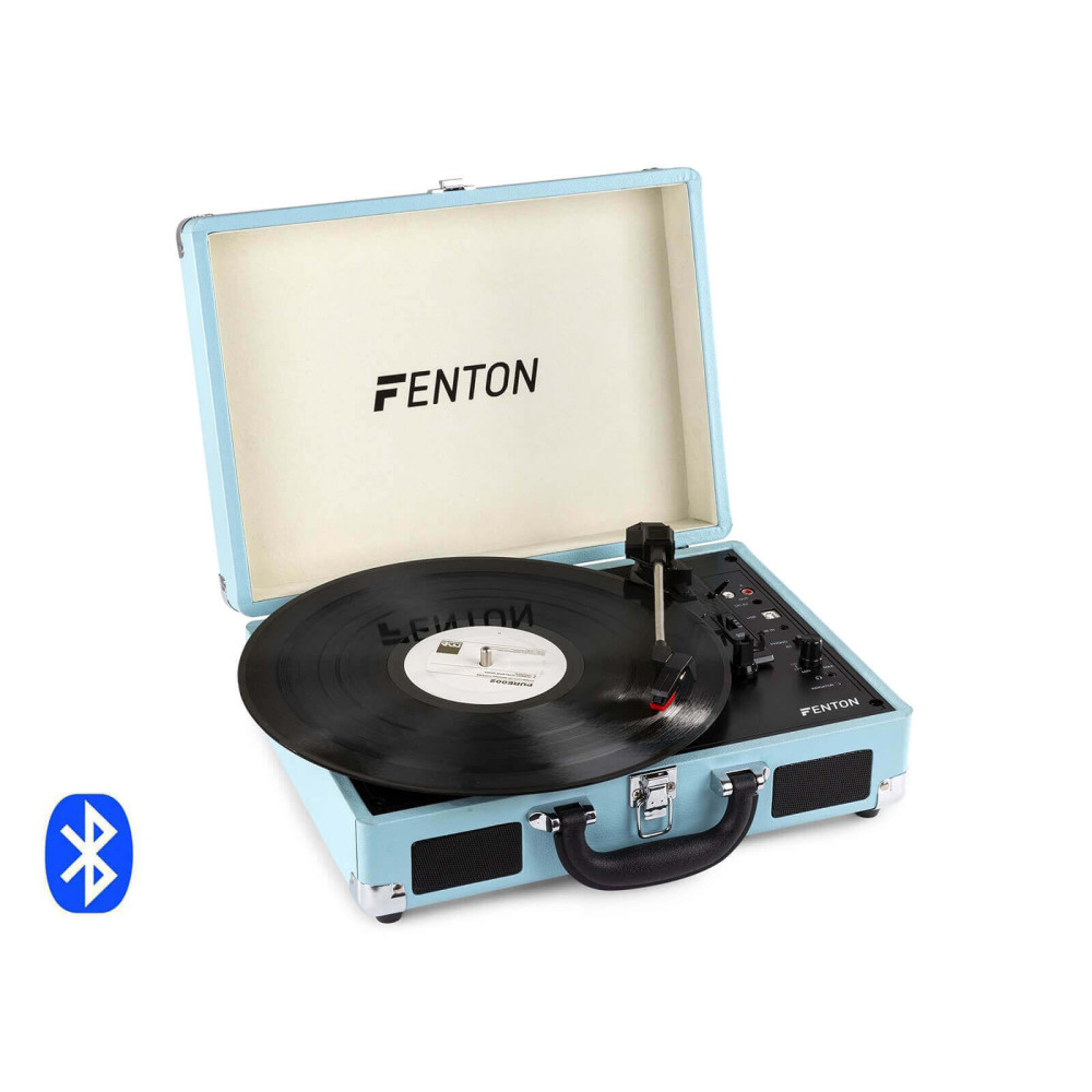 Fenton RP115B Kofferes bakelit lemezjátszó, beépített hangszóróval (Bluetooth) - Türkizkék