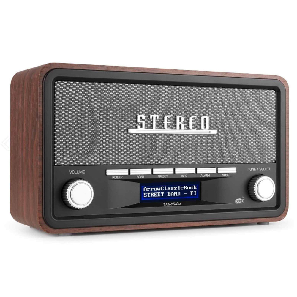 Audizio Foggia Retro rádió FM, DAB+, Bluetooth (Szürke)