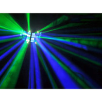 BeamZ Butterfly (3x3W) RGB 24 optikás LED derby fényeffekt + Stroboszkóp