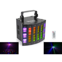 BeamZ Magic1 (9x3W) RGBAWP 24 optikás + UV + Stroboszkóp DMX derby fényeffekt