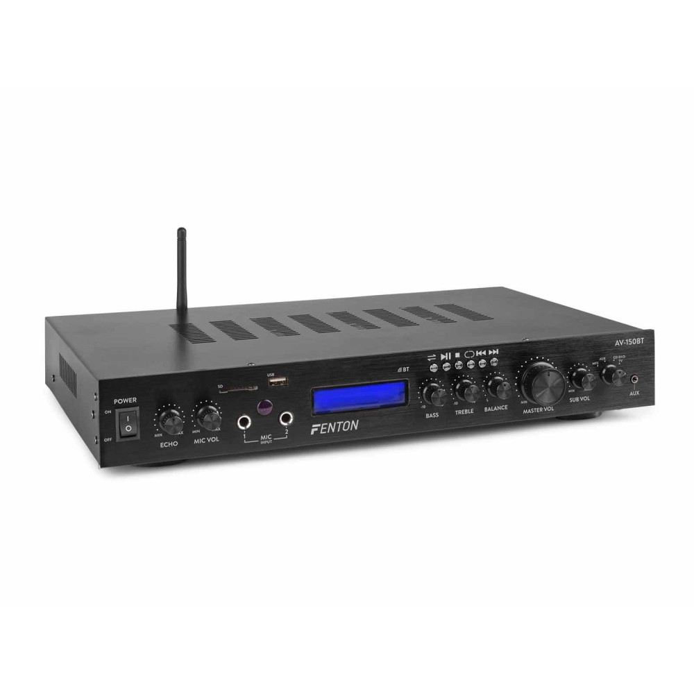 Fenton AV150BT - 5 csatornás Rádió/USB/BT/SD Karaoke HiFi erősítő (2x100W+3x60W)