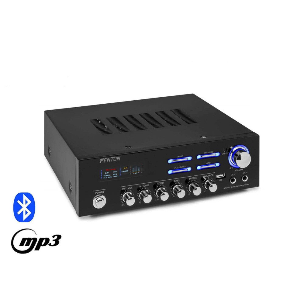 Fenton AV120BT USB/BT karaoke hifi erősítő 2x120W (ventilátor hűtés)