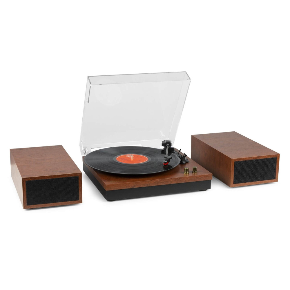 Fenton RP165C Bakelit lemezjátszó szett + 2 db hangfal, Bluetooth (Cseresznye)