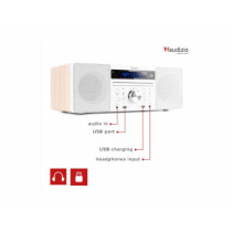 Audizio Prato FM rádió, 60W (CD + USB + Bluetooth + FM) - Fehér