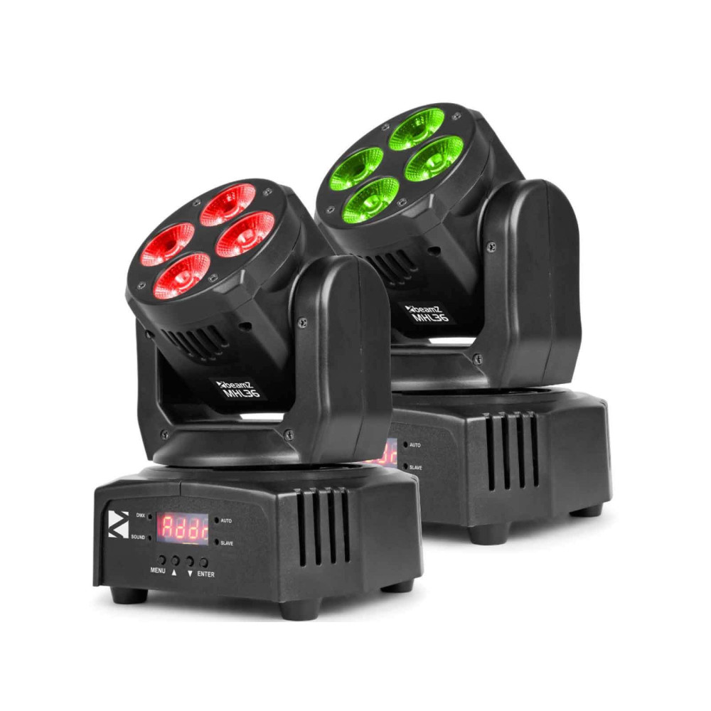 BeamZ MHL36 2db Robotlámpa, 4x9W RGBW Led, DMX
