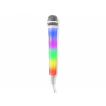 Fenton KMD55W - RGB LED Karaoke PARTY mikrofon (hangvezérelt és auto fény)- fehér