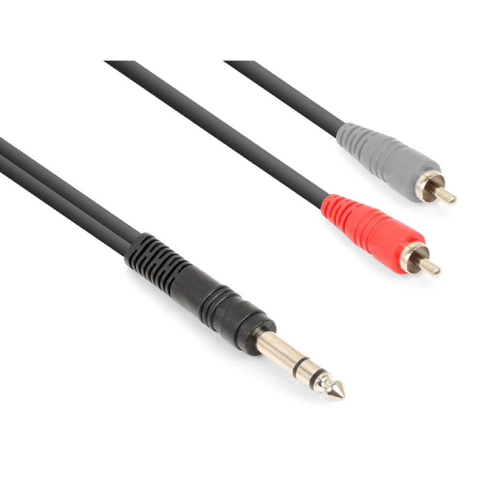 Vonyx CX328-1 sztereo jelkábel (6,3 mm Jack - 2x RCA) - (1,5 m)