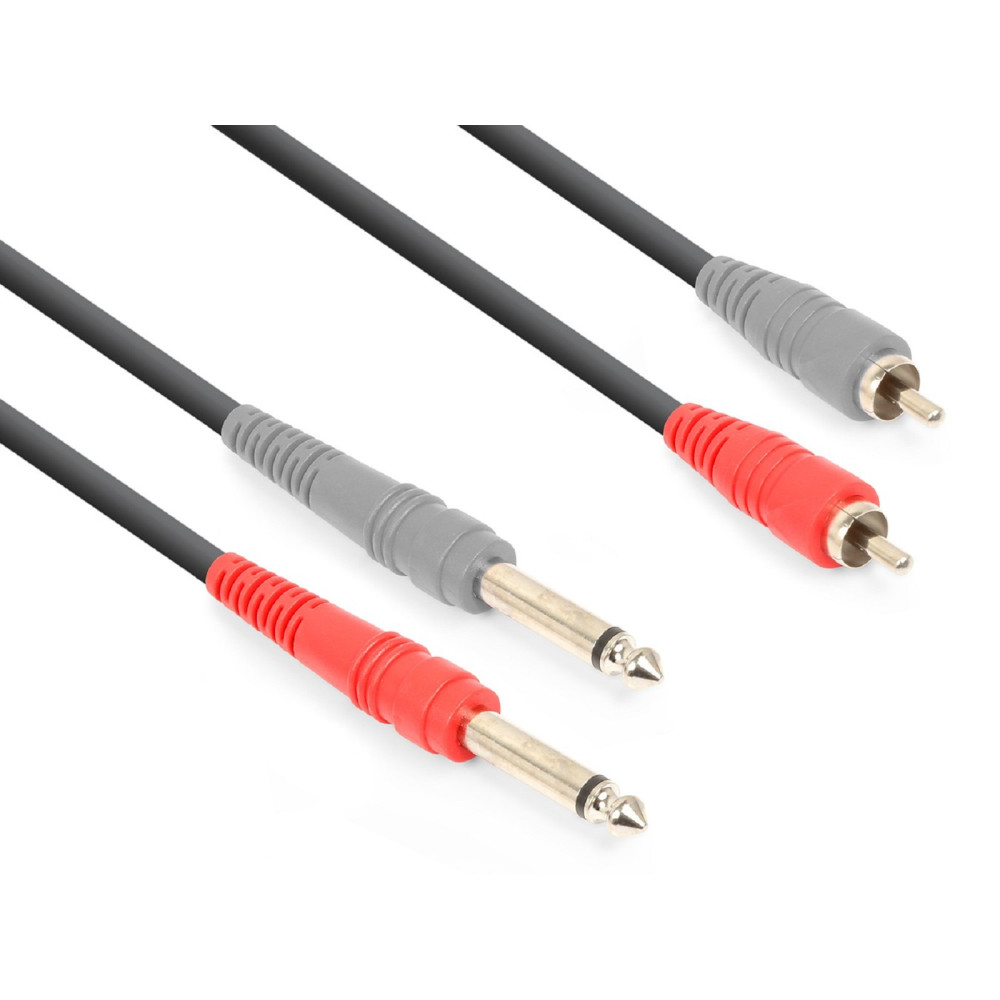 Vonyx CX324-1 sztereo jelkábel (2×6,3 mm Jack - 2x RCA) - (1,5 m)