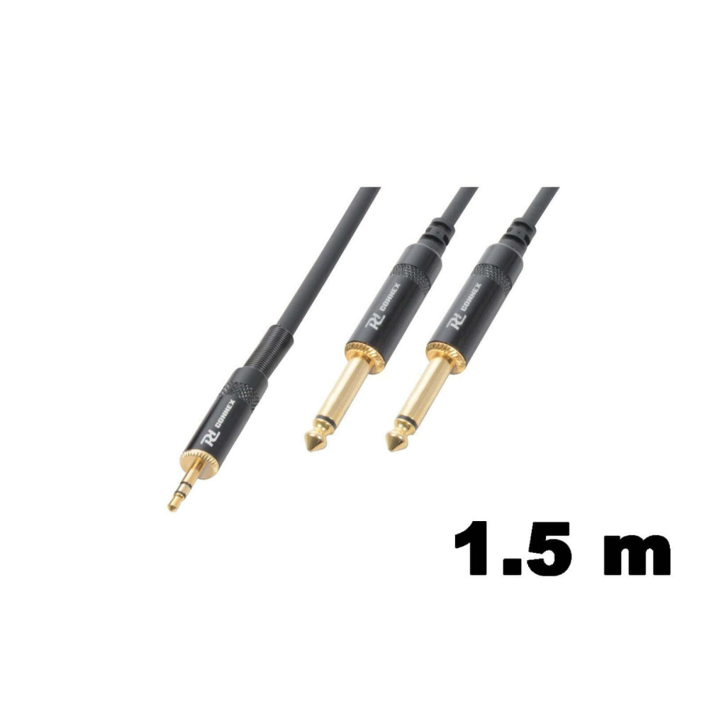 PD Connex CX86-1,5 sztereo jelkábel (3,5 mm Jack - 2×6,3 mm Jack) - (1,5 m)