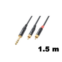 PD Connex CX84-1,5 sztereo jelkábel (6,3 mm Jack - 2x RCA) - (1,5 m)