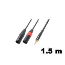 PD Connex CX70-1,5 sztereo jelkábel (3,5 mm Jack - 2x XLR papa) - (1,5 m)