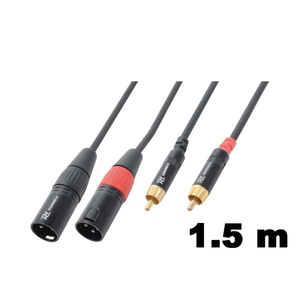 PD Connex CX66-1,5 sztereo jelkábel  (2x XLR papa - 2x RCA) - (1,5 m)