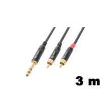 PD Connex CX84-3 sztereo jelkábel (6,3 mm Jack - 2x RCA) - (3 m)