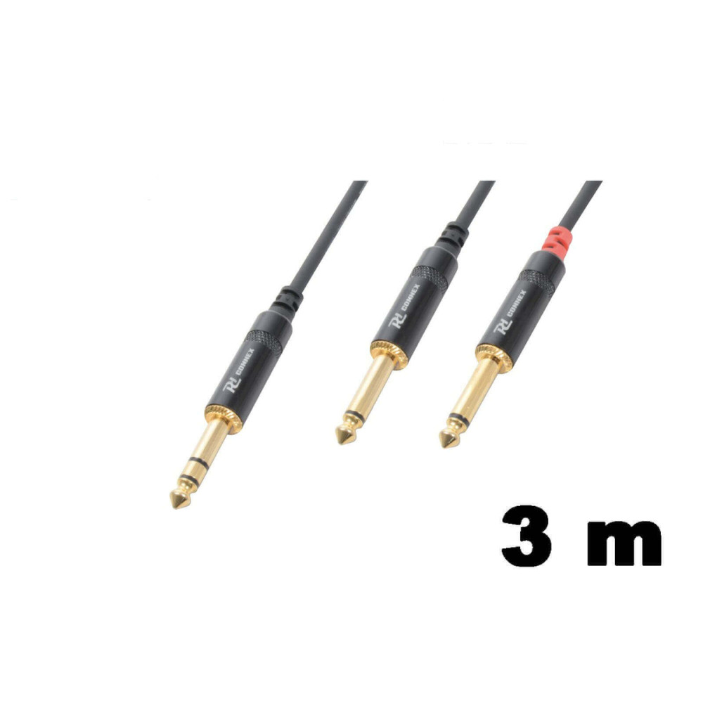 PD Connex CX76-3 sztereo jelkábel (6,3 mm Jack - 2×6,3 mm Jack) - (3 m)