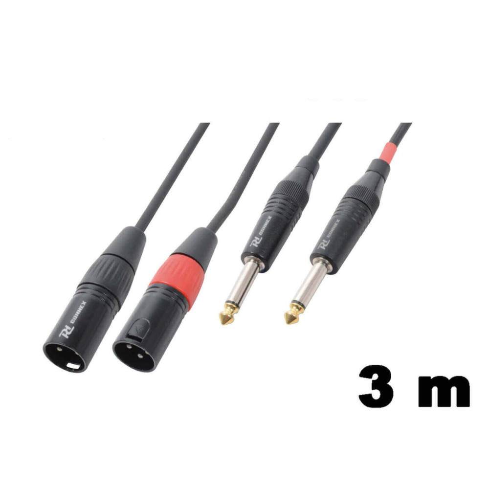 PD Connex CX64-3 sztereo jelkábel (2x XLR papa - 2×6,3 mm Jack) - (3 m)