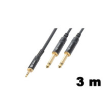 PD Connex CX86-3 sztereo jelkábel (3,5 mm Jack - 2×6,3 mm Jack) - (3 m)