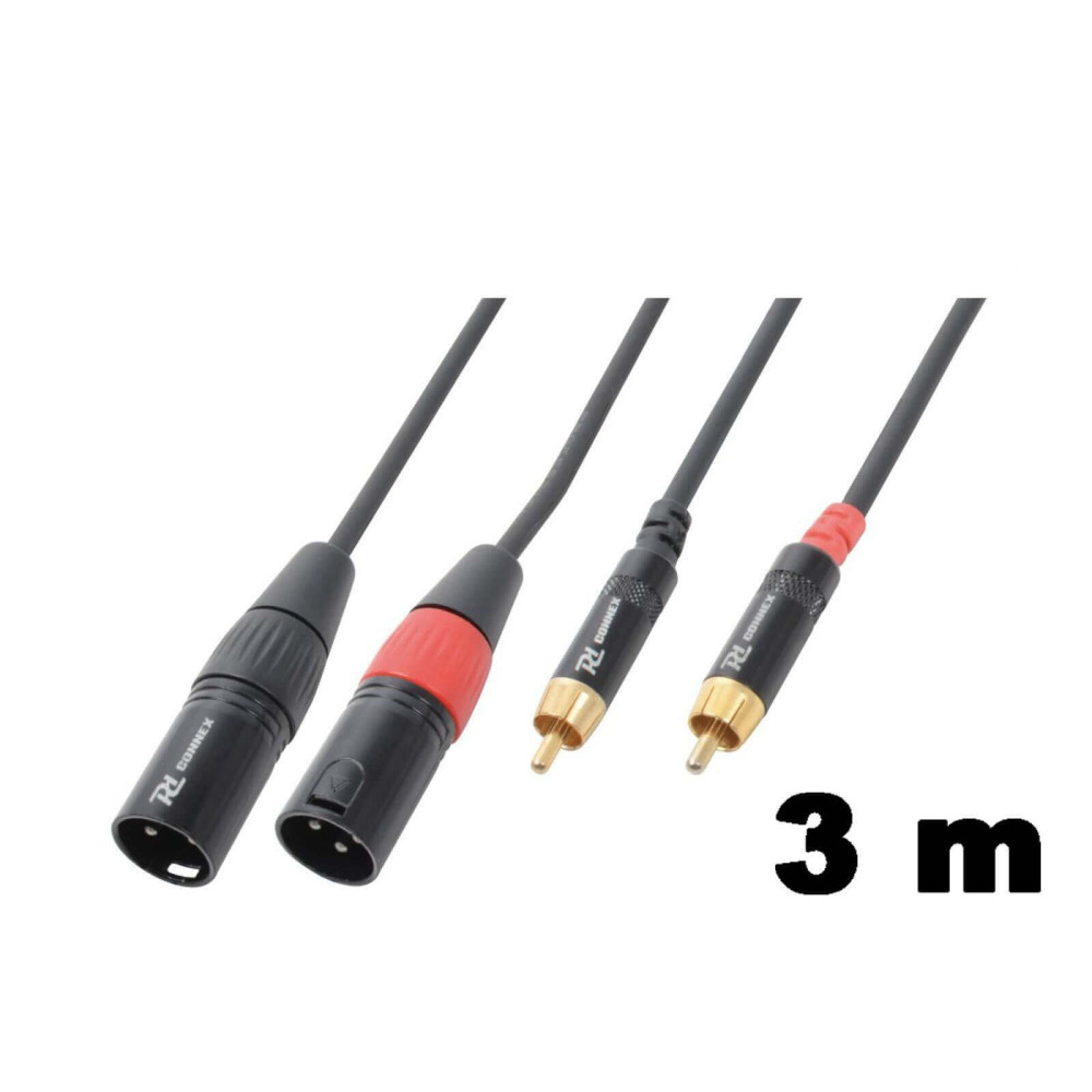 PD Connex CX66-3 sztereo jelkábel (2x XLR papa - 2x RCA) - (3 m)