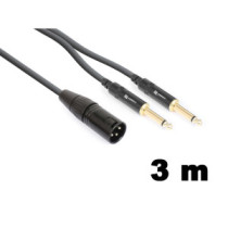 PD Connex CX56-3 sztereo jelkábel (XLR papa - 2×6,3 mm Jack) - (3 m)