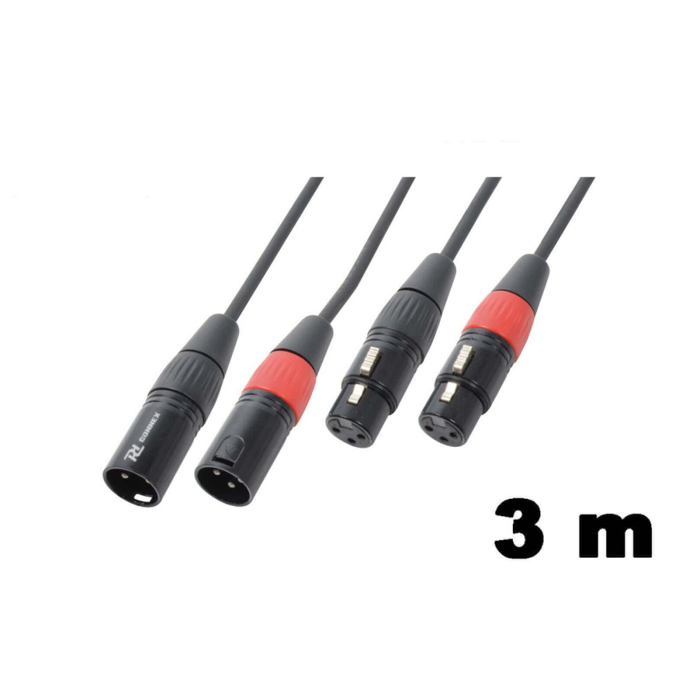 PD Connex CX60-3 sztereo jelkábel  (2x XLR mama - 2x XLR papa) - (3 m)