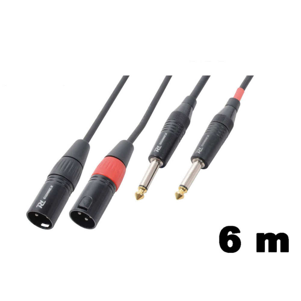 PD Connex CX64-6 sztereo jelkábel  (2x XLR papa - 2×6,3 mm Jack) - (6 m)