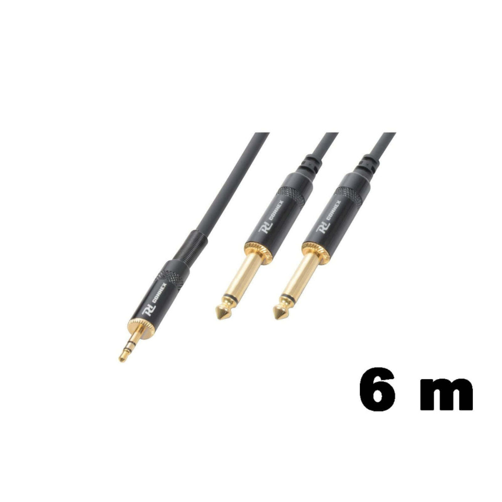 PD Connex CX86-6 sztereo jelkábel (3,5 mm Jack - 2×6,3 mm Jack) - (6 m)