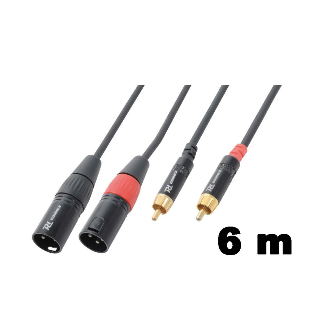 PD Connex CX66-6 sztereo jelkábel (2x XLR papa - 2x RCA) - (6 m)