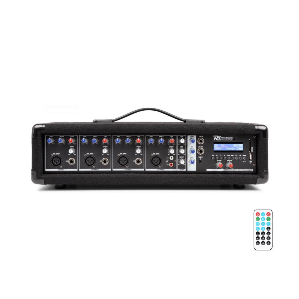 Power Dynamics PDM-C405A, 2x150W, 4 csatornás keverőerősítő (MP3 + Bluetooth) + EFFEKT