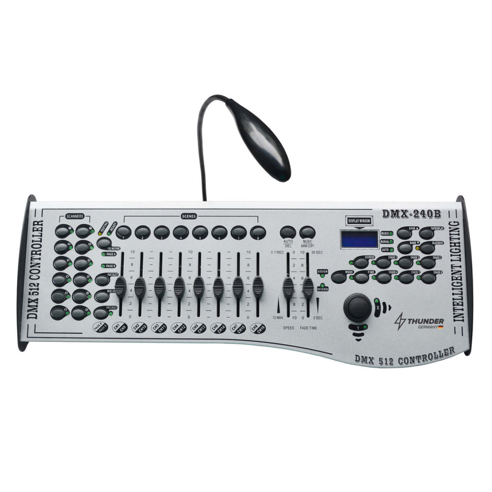 Thunder DMX-240B Fényeffekt kontroller, vezérlő (240CH, DMX512) + világítás