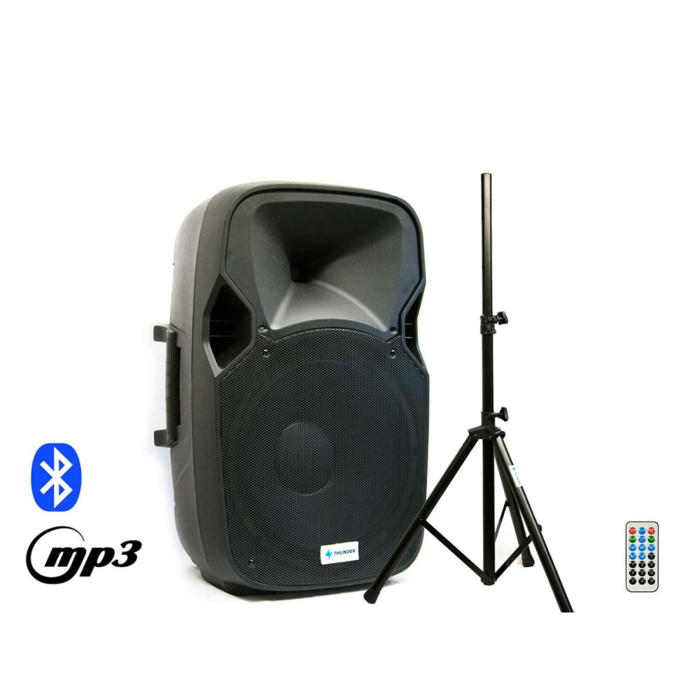 Thunder EXA-15BT 400/800W (15") aktív hangfal állvánnyal (MP3 + TWS Bluetooth + FM)
