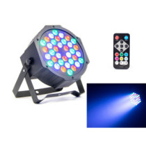 Thunder FTL36R FlatPAR RGB (36x1W) DMX LED reflektor, színező + TÁVIRÁNYÍTÓ