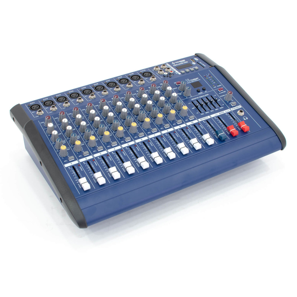 Thunder PMX1002D-USB 2x500W, 10 csatornás keverőerősítő + Bluetooth