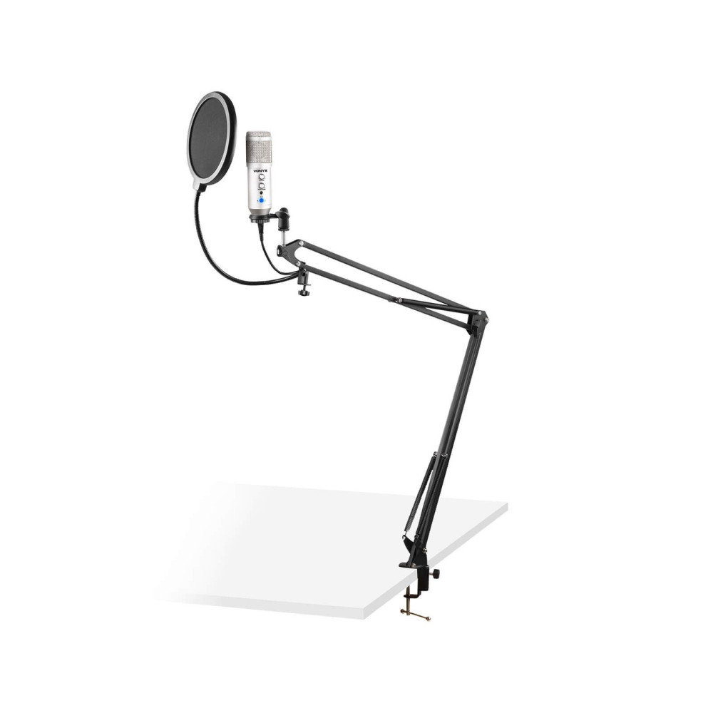 Vonyx CMS320S stúdió mikrofon szett titánium +USB +Visszhang effekt