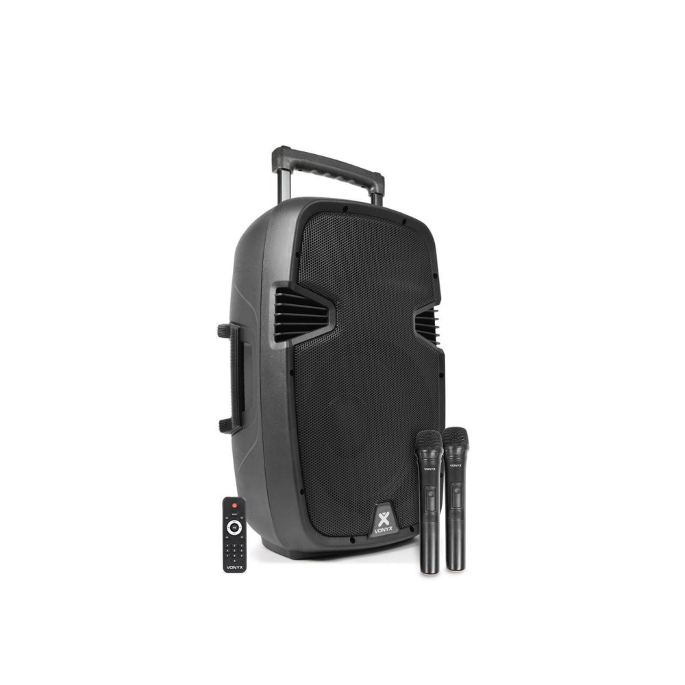 Vonyx PA-912 (12") 500W akkumulátoros hordozható hangfal (2xMik + MP3 + Bluetooth)