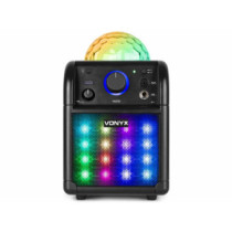 Vonyx SBS50B-PLUS akkumulátoros hordozható hangfal 50W (1xMik + Bluetooth + LED Ball) - fekete