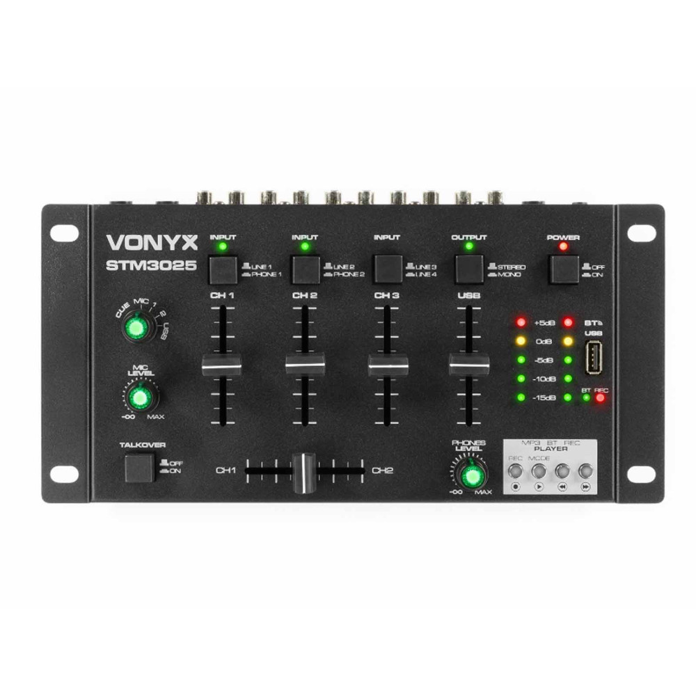 Vonyx STM3025 7 csatornás DJ, karaoke keverő + USB/MP3 + BT