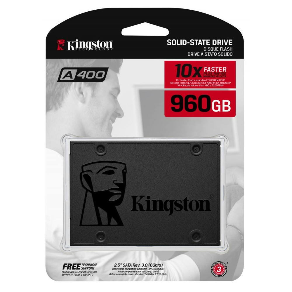 SSD- 960GB Kingston A400 SATA3 2,5" SSD SA400S37/960G