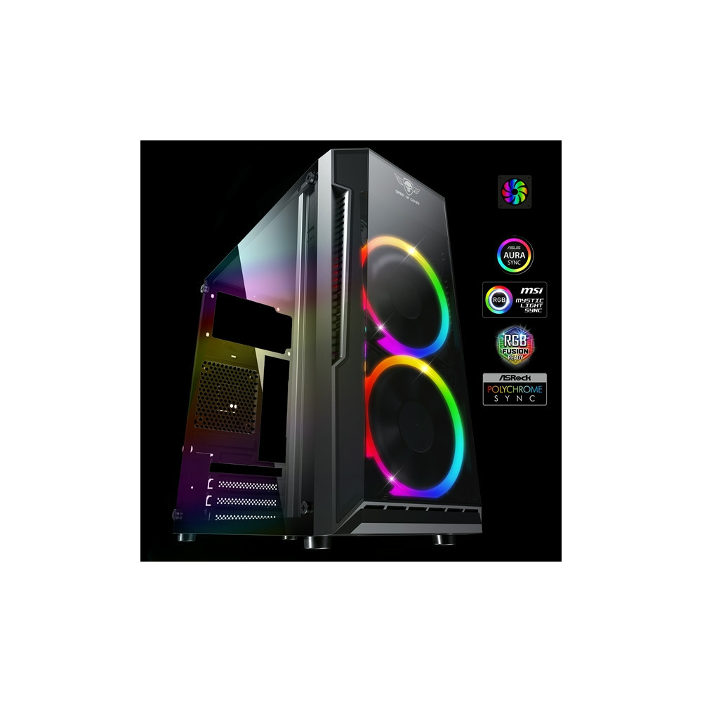 HZS-Spirit of Gamer Deathmatch 3 RGB fekete ablakos táp nélküli mATX ház