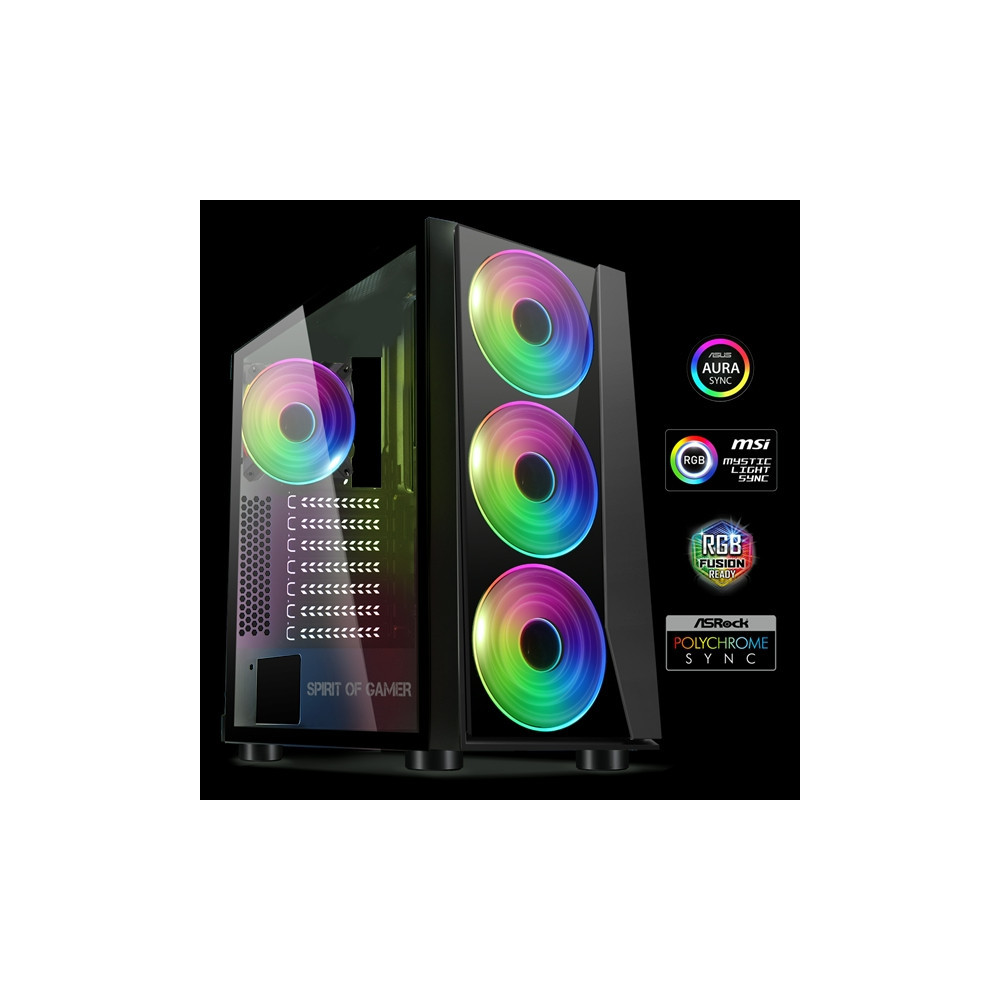 HZS-Spirit of Gamer GHOST III RGB fekete ablakos táp nélküli ház